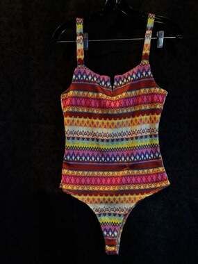 Multi-Color Tribal Print Knit Bodysuit
